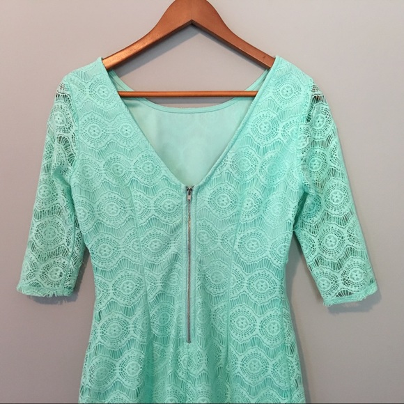 I.N. San Francisco Mint Lace Dress Sz 5 - Picture 7 of 8